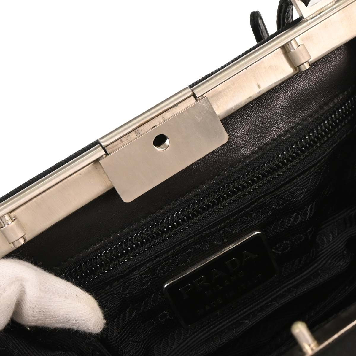 Prada Double Zip Crossbody Bag Tessuto, BLACK, NYLON, Shoulder bag