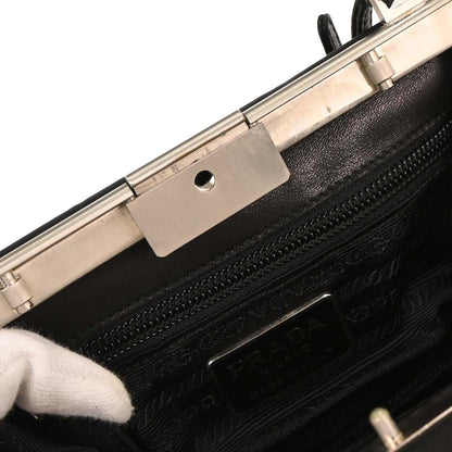 Prada Double Zip Crossbody Bag Tessuto, BLACK, NYLON, Shoulder bag