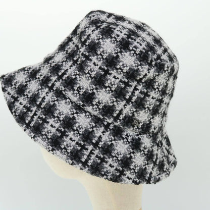 Chanel Beaded CC Bucket Hat Wool, WHITE, WOOL, Head accessory