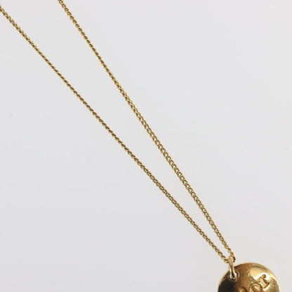Christian Dior Round Logo Pendant Necklace Metal, GOLD, METAL, Necklace
