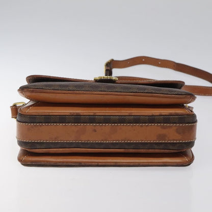 Celine Macadam Shoulder Bag Canvas, BROWN, CANVAS, Shoulder bag