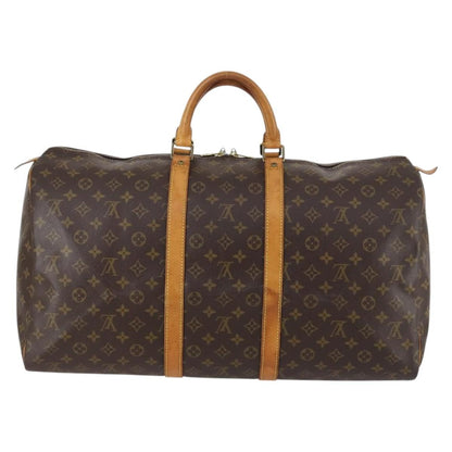 Louis Vuitton Keepall Bandouliere Bag Monogram Canvas, BROWN, CANVAS, Travel bag