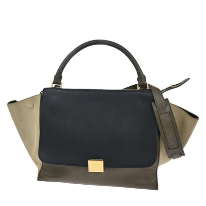 Celine Trapeze Bag Leather with Suede, Multicolour, Leather, Handbag