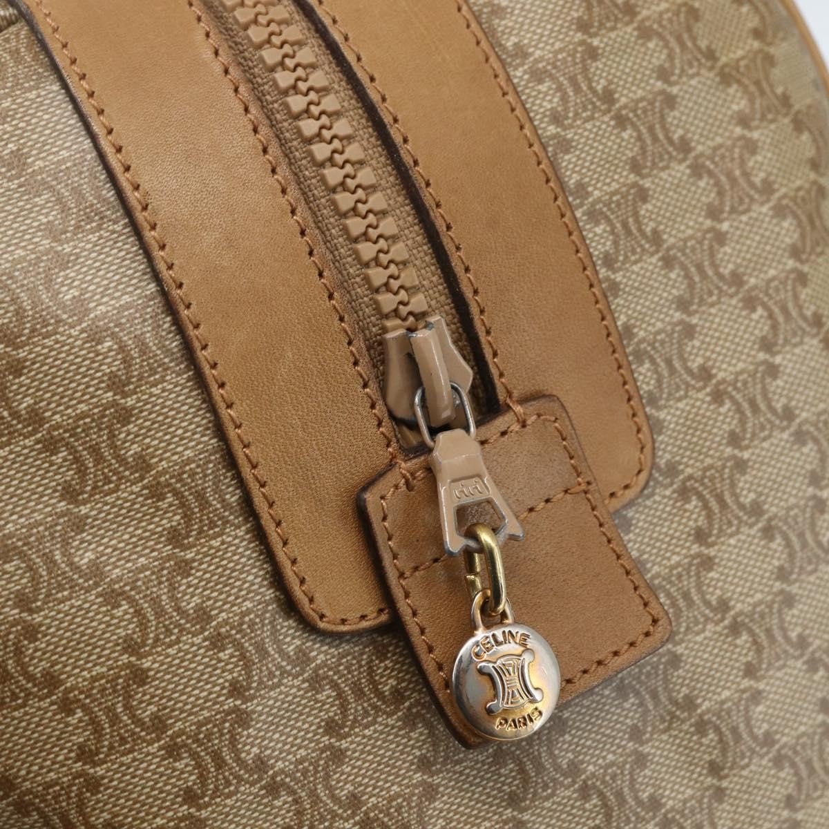 Celine Vintage Macadam Boston bag Canvas and Leather, BEIGE, CANVAS, Travel bag