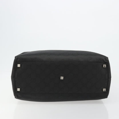 Gucci Duffle Bag Jumbo GG Embossed Leather, Black, PVC, Handbag