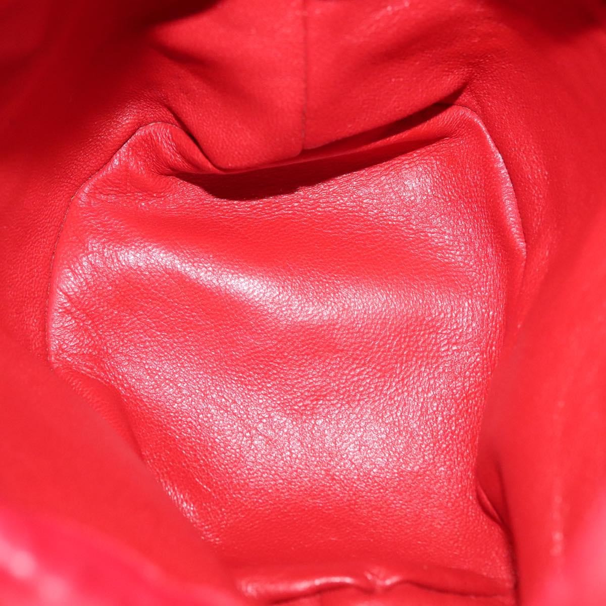 Chanel Drawstring Bucket Bag Lambskin, RED, LEATHER, Crossbody bag