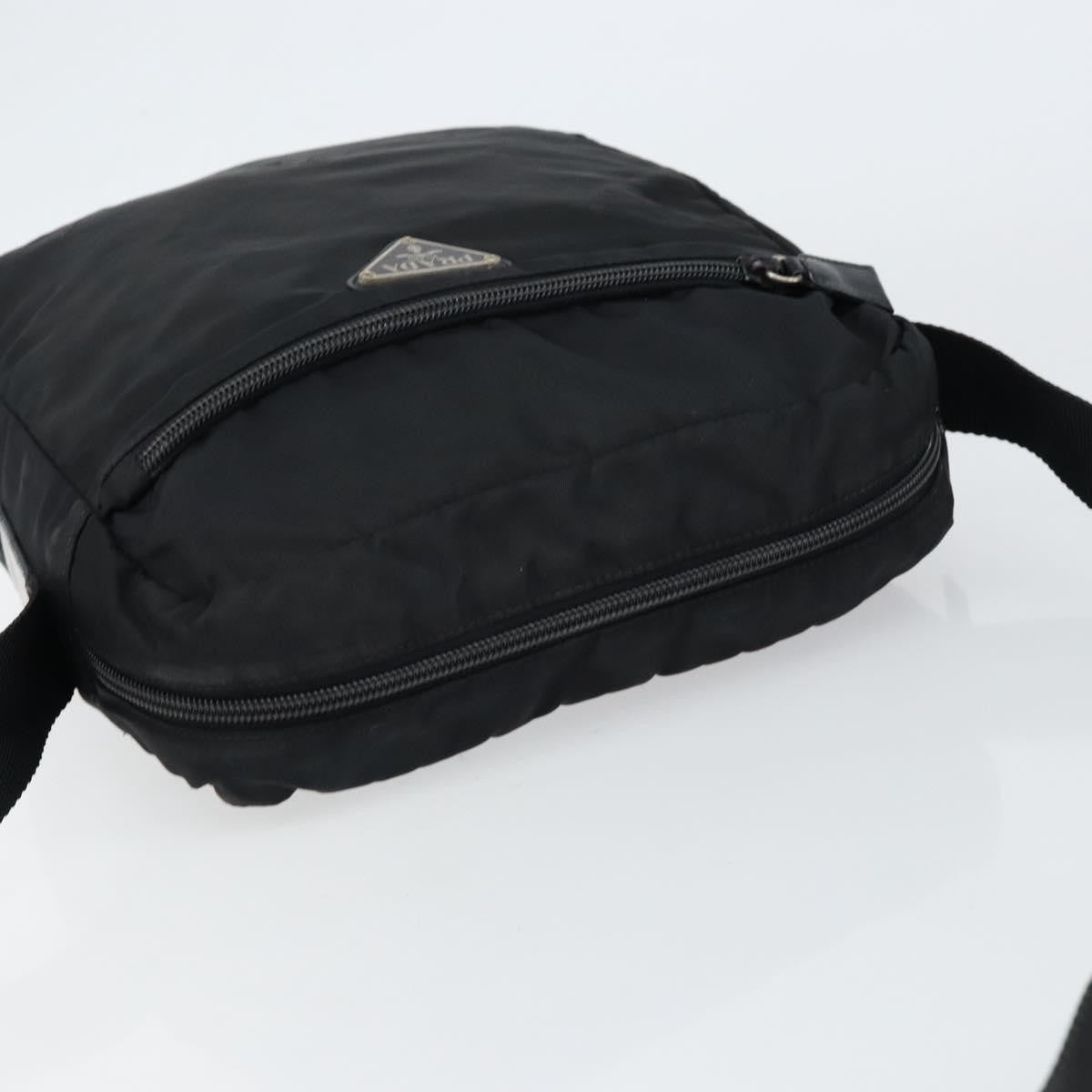 Prada Front Pocket Messenger Bag Tessuto, BLACK, NYLON, Shoulder bag