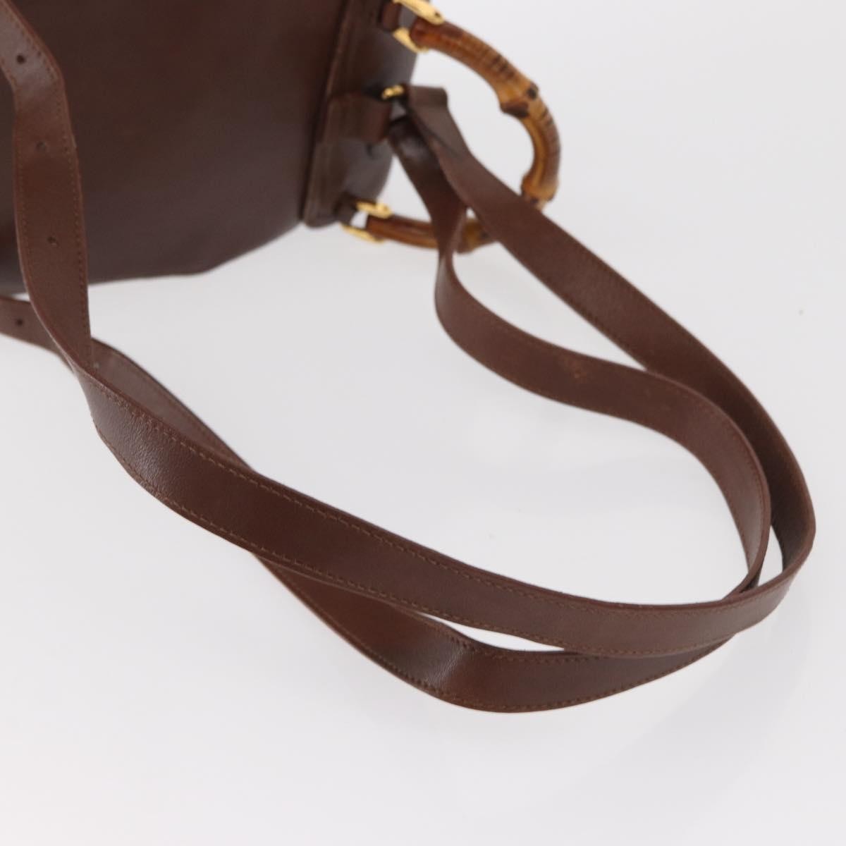 Gucci Vintage Bamboo Backpack Leather, BROWN, LEATHER, Backpack