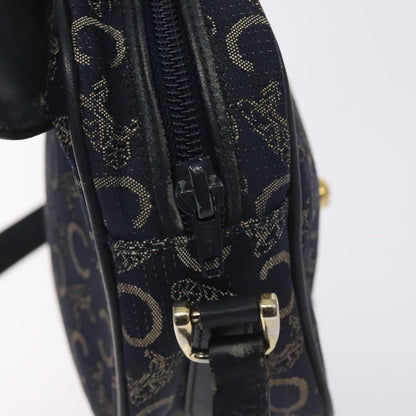 Celine C Sulky Shoulder bag Canvas and Leather, NAVY, CANVAS, Shoulder bag