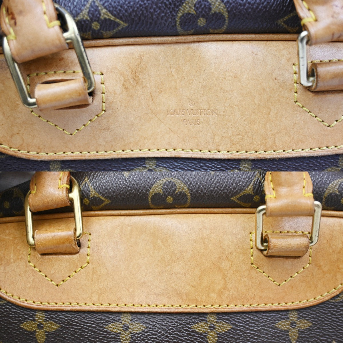 Louis Vuitton Deauville Handbag Monogram Canvas, BROWN, LEATHER, Handbag