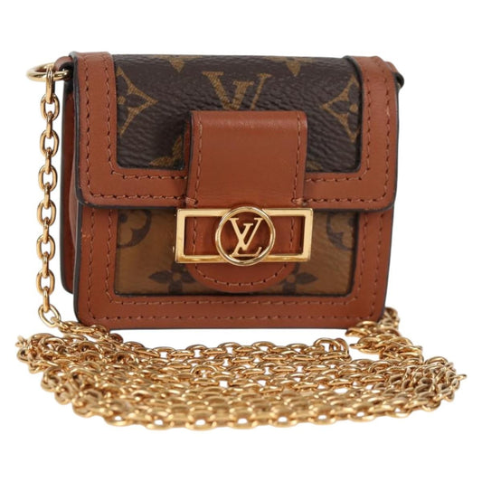 Louis Vuitton Dauphine Chain Wallet Reverse Monogram Canvas, BROWN, CANVAS, Wallets