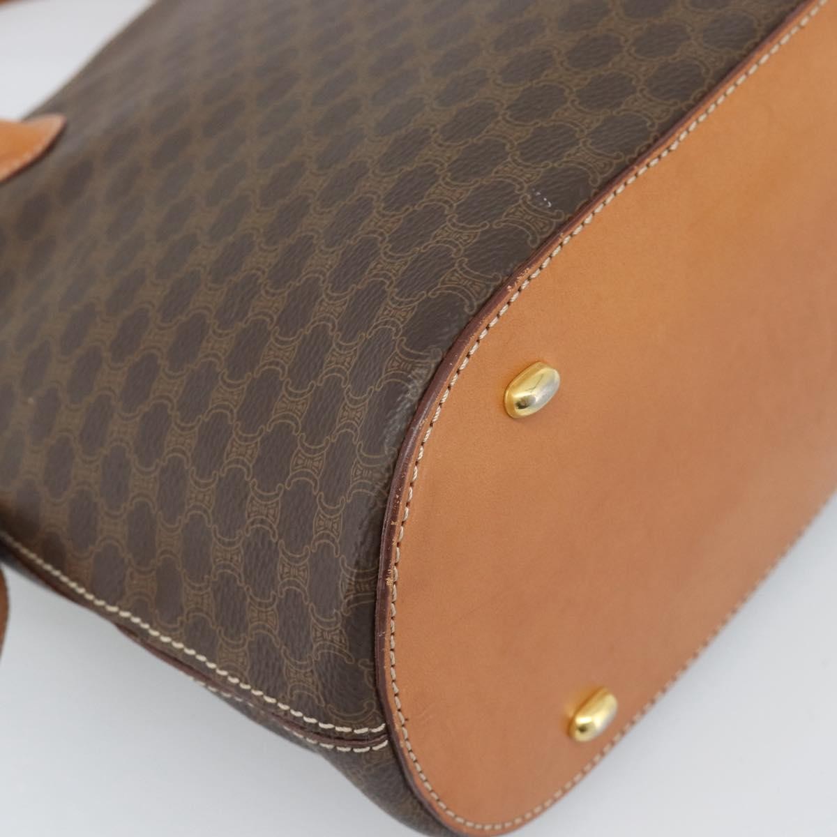 Celine Vintage Macadam Handbag Canvas, Brown, Canvas, Handbag