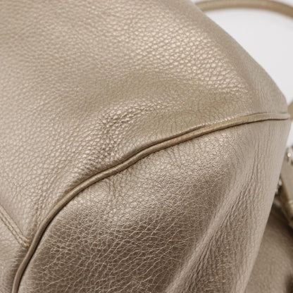Salvatore Ferragamo Gancini handbag Leather, GOLD, LEATHER, Handbag