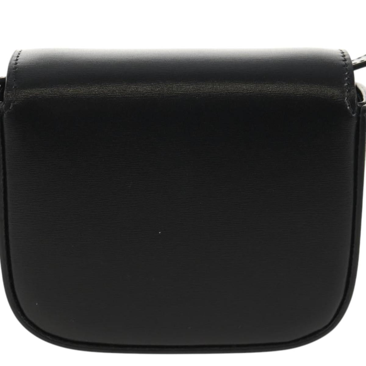 Celine Vintage Triomphe Shoulder Bag Leather, Black, Leather, Handbag