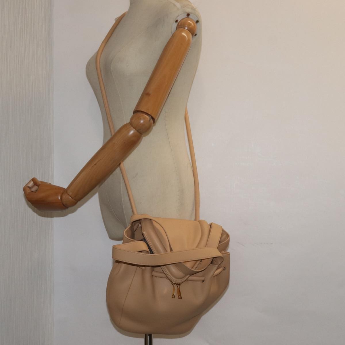 Bottega Veneta Beak Tote Bag Leather, BEIGE, LEATHER, Tote bag