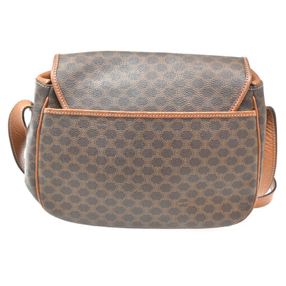 Celine Vintage Macadam Shoulder Bag Canvas and Leather, BROWN, CANVAS, Shoulder bag