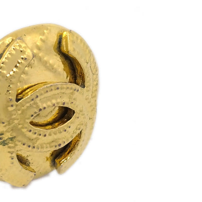 Chanel Vintage CC Round Clip-On Earrings Metal, GOLD, GOLD_PLATED, Earrings