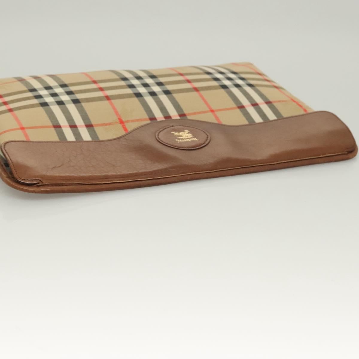 Burberry Nova check Pochette Canvas, BEIGE, CANVAS, Clutche & pouche