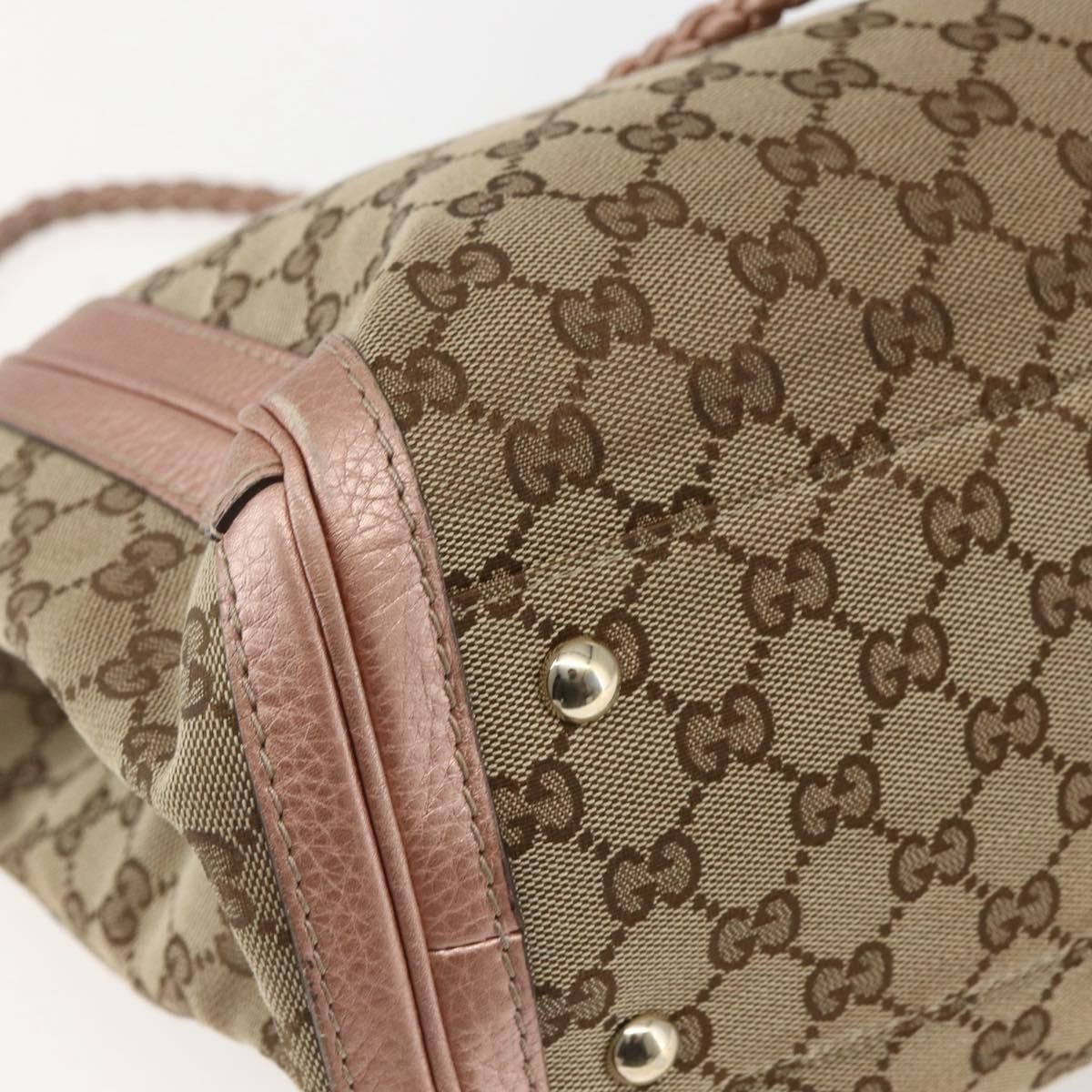 Gucci Bella Tote GG Canvas with Leather, BEIGE, CANVAS, Tote bag