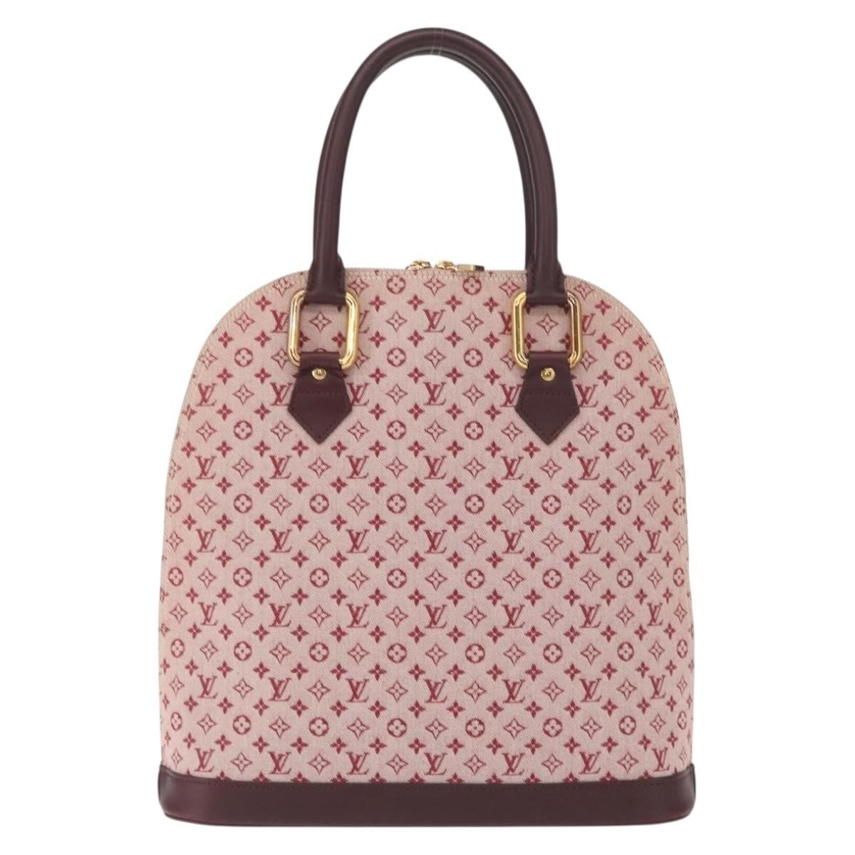 Louis Vuitton Alma Handbag Mini Lin Monogram, RED, CANVAS, Handbag