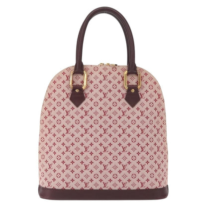Louis Vuitton Alma Handbag Mini Lin Monogram, RED, CANVAS, Handbag
