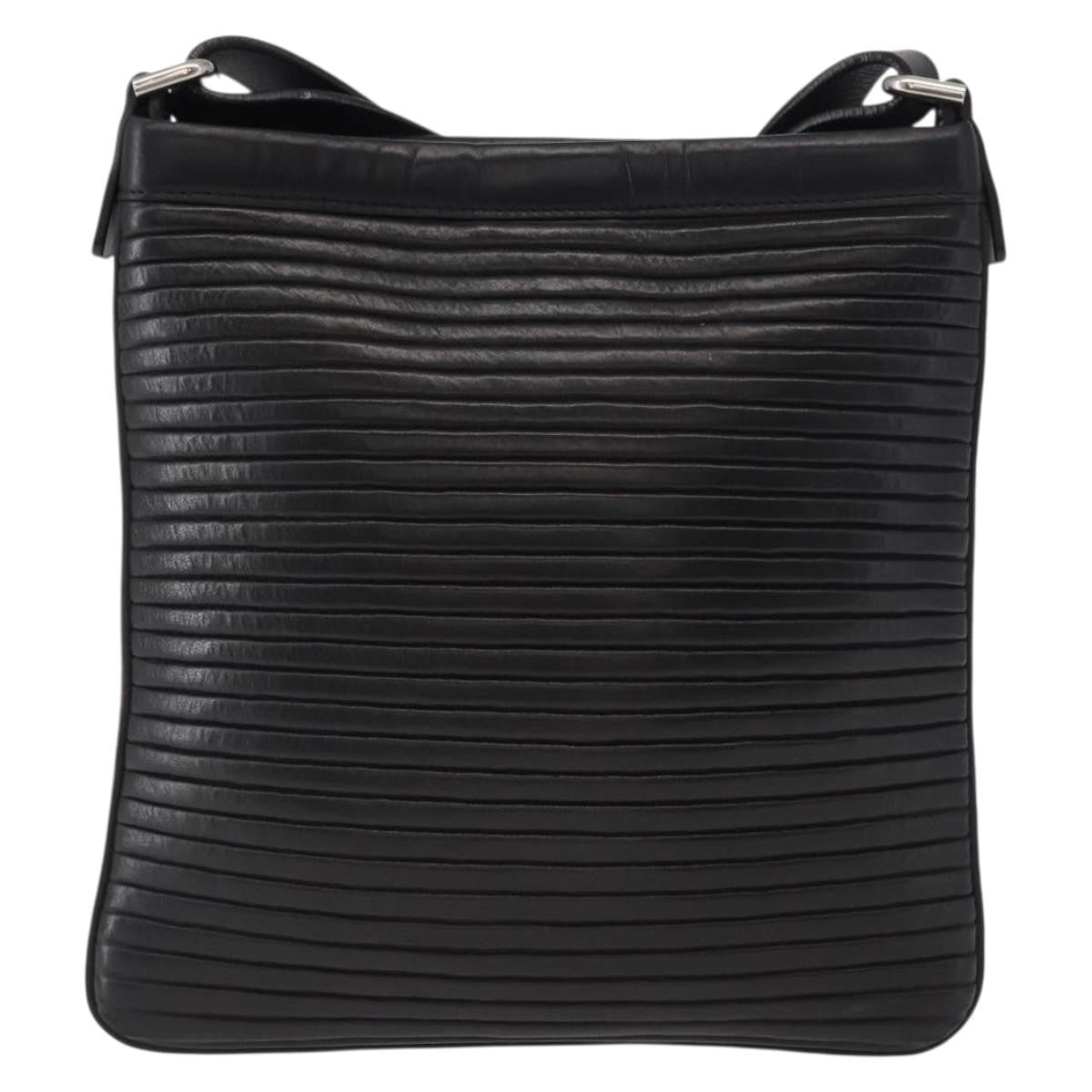 Salvatore Ferragamo Gancini Shoulder Bag Leather, BLACK, LEATHER, Shoulder bag