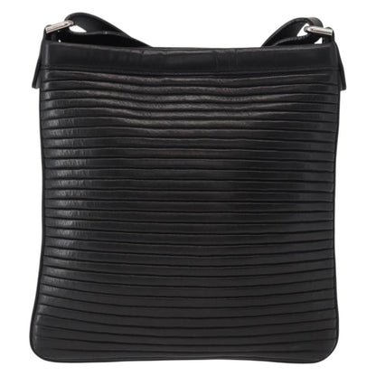 Salvatore Ferragamo Gancini Shoulder Bag Leather, BLACK, LEATHER, Shoulder bag