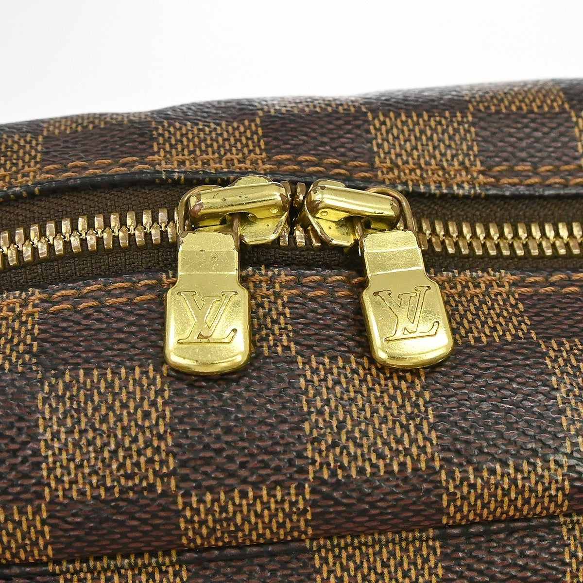 Louis Vuitton Naviglio Handbag Damier, Brown, Canvas, Shoulder Bag