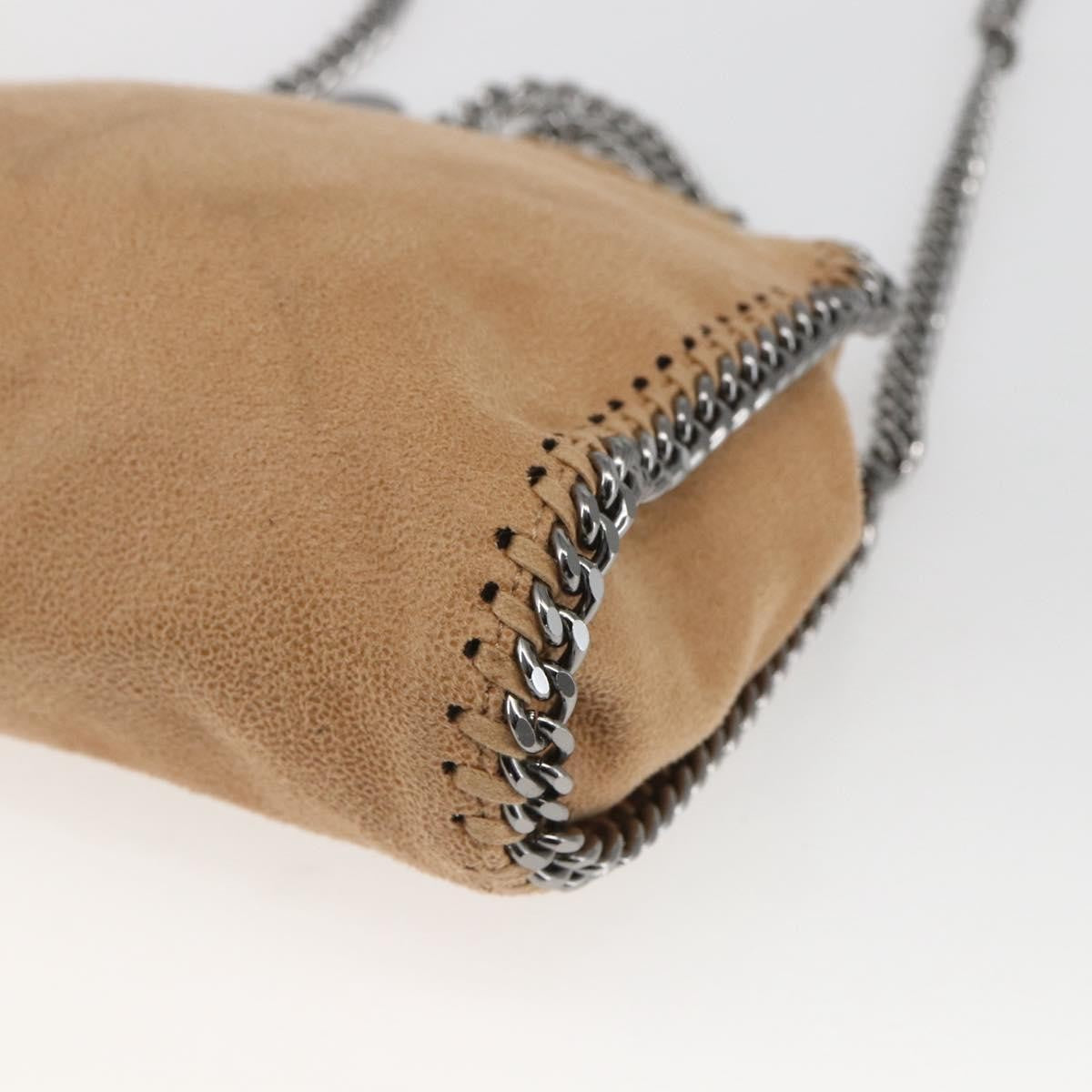 Stella McCartney Falabella Fold Over Crossbody Bag Shaggy Deer, BEIGE, POLYESTER, Shoulder bag