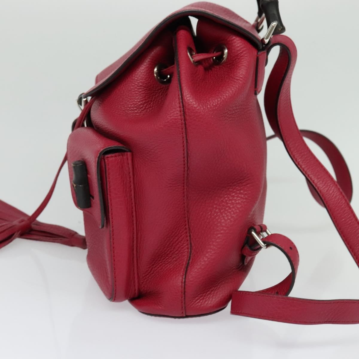 Gucci Bamboo Tassel Backpack Leather, PINK, LEATHER, Backpack