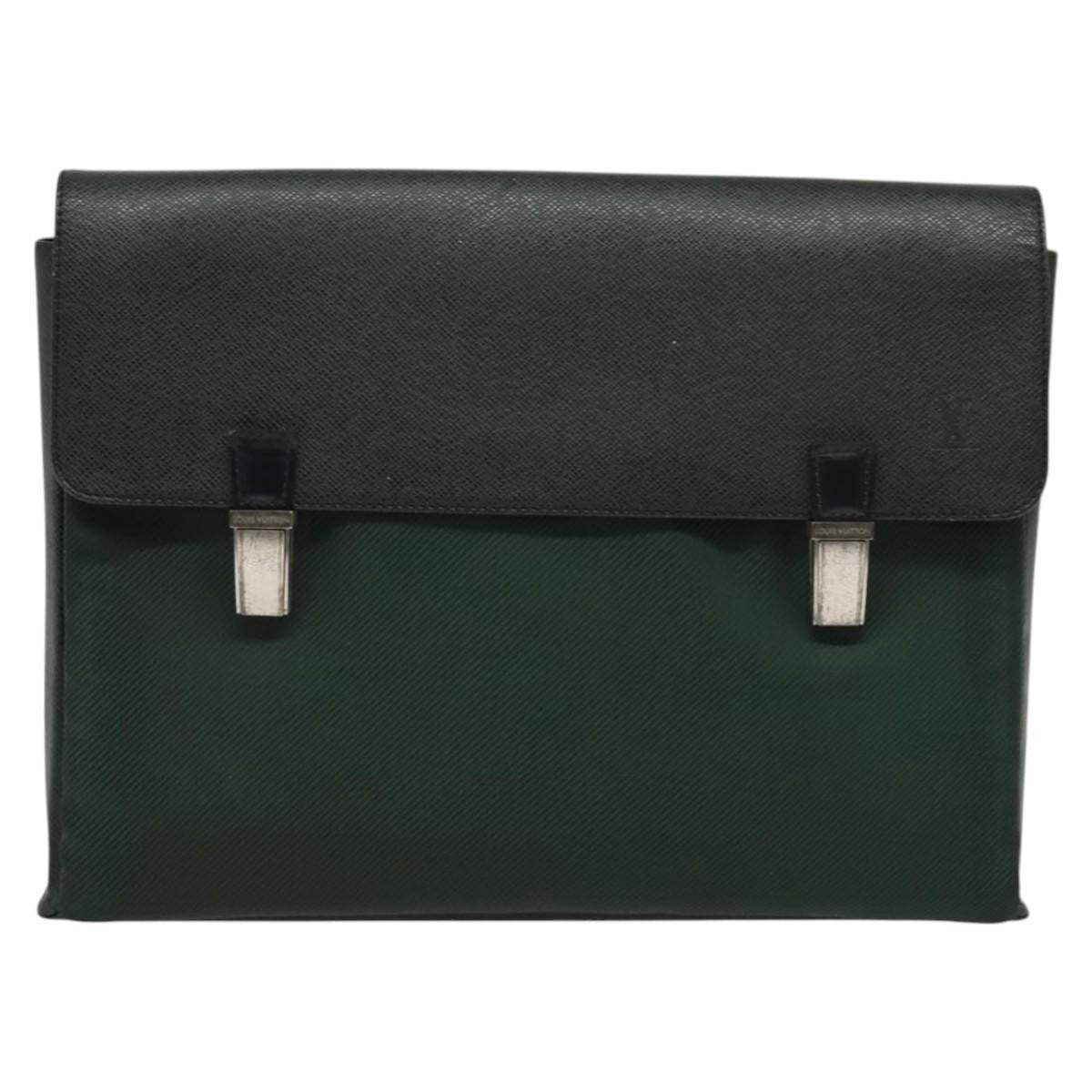 Louis Vuitton Saratov Messenger Bag Taiga Leather and Canvas, GRAY, LEATHER, Crossbody bag