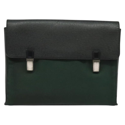 Louis Vuitton Saratov Messenger Bag Taiga Leather and Canvas, GRAY, LEATHER, Crossbody bag