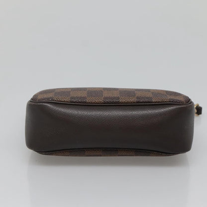 Louis Vuitton Trousse Make Up Bag Damier, BROWN, CANVAS, Clutche & pouche