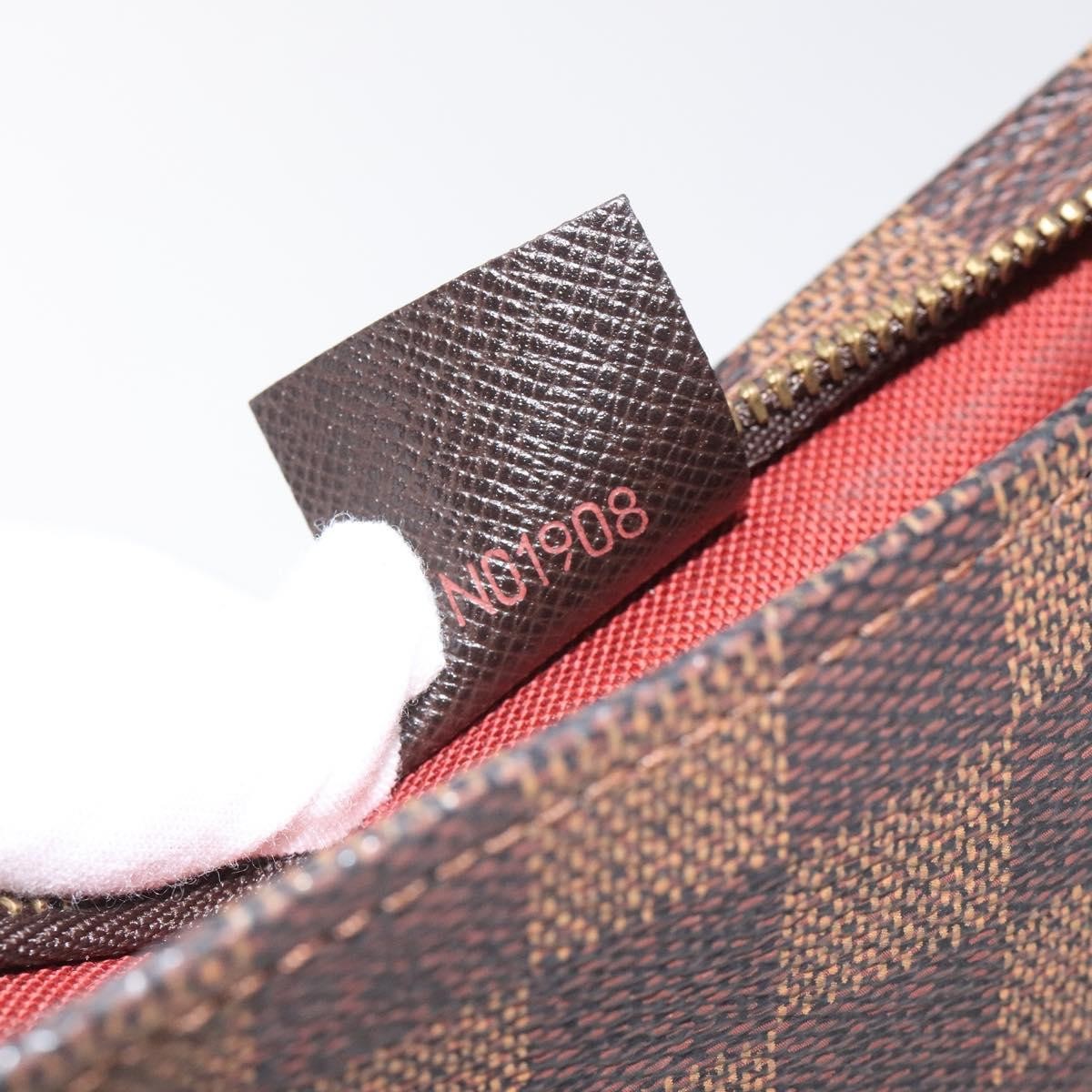 Louis Vuitton Trousse Make Up Bag Damier, BROWN, CANVAS, Clutche & pouche