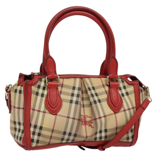 Burberry Pilgrim Satchel Haymarket Coated Canvas, BEIGE, CANVAS, Handbag