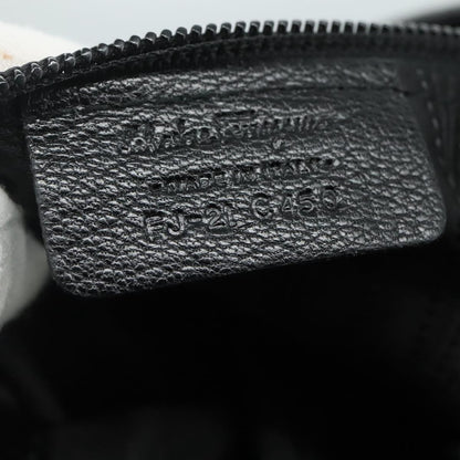 Salvatore Ferragamo Flap Handbag Leather, BLACK, LEATHER, Handbag