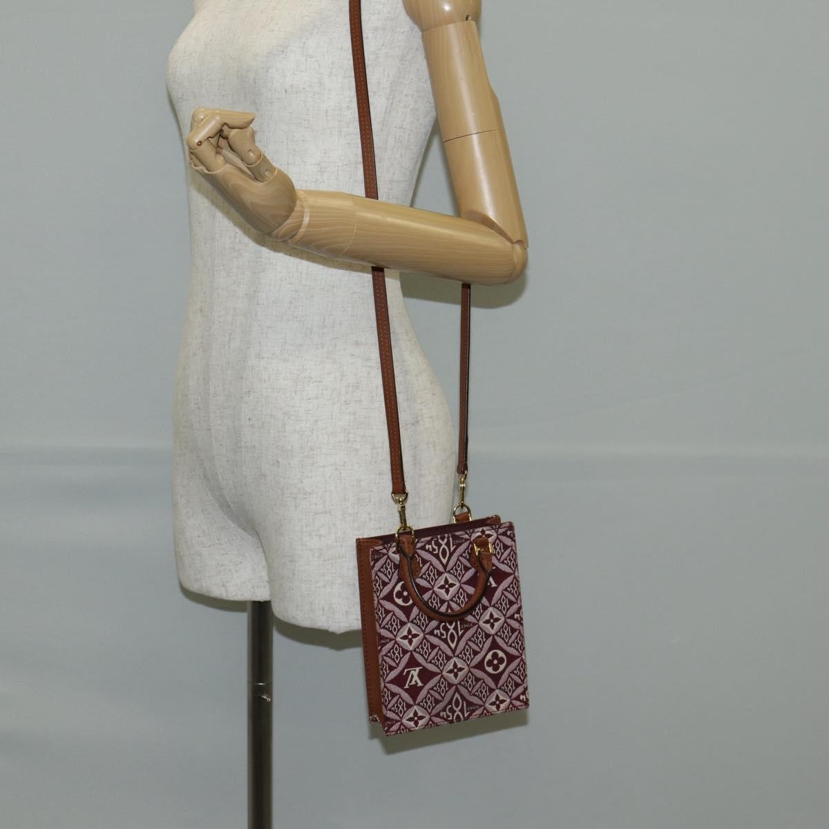 Louis Vuitton Petit Sac Plat Bag Limited Edition Since 1854 Monogram Jacquard, BROWN, CANVAS, Handbag