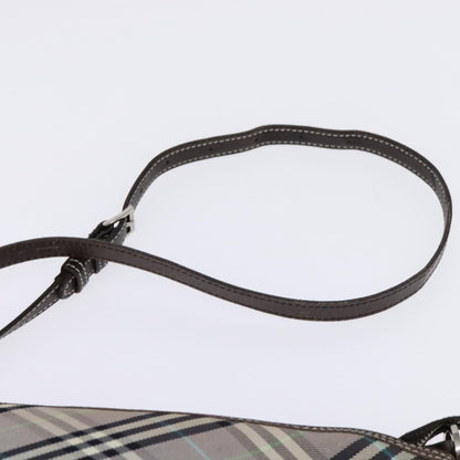 Burberry Nova Check Blue Label Canvas, Gray, Nylon, Shoulder Bag