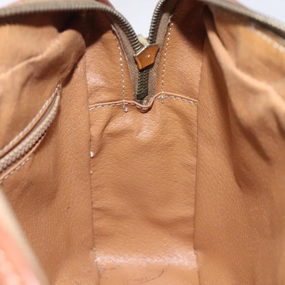 Celine Vintage Macadam Shoulder Bag Canvas and Leather, Brown, Canvas, Shoulder Bag