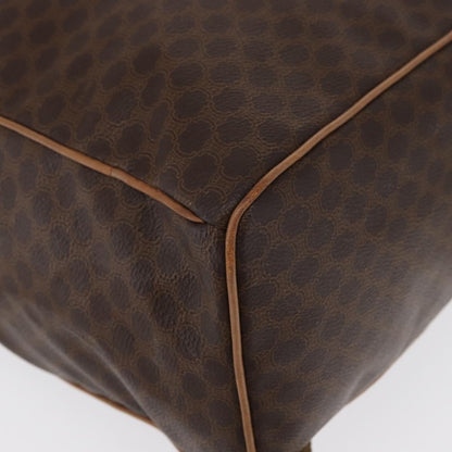 Celine Vintage Macadam Backpack Canvas and Leather, BROWN, CANVAS, Backpack