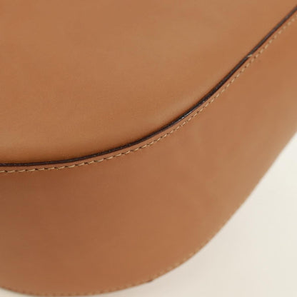 Salvatore Ferragamo Gancini Shoulder Bag Leather, BROWN, LEATHER, Shoulder bag