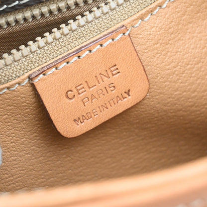 Celine Vintage Macadam Shoulder Bag Canvas and Leather, Brown, PVC, Shoulder Bag