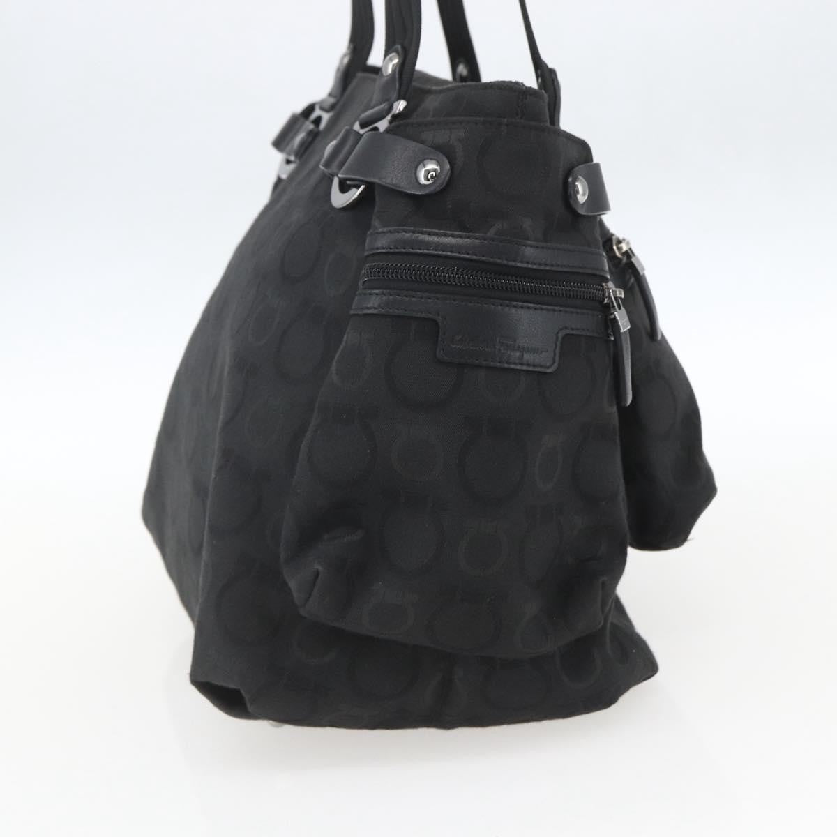 Salvatore Ferragamo Gancini Tote Nylon, Black, Nylon, Tote Bag