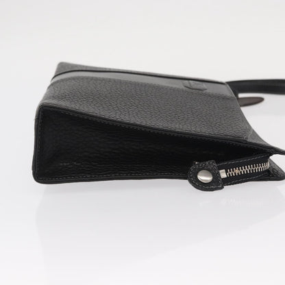 Burberry Zip Clutch Leather, BLACK, LEATHER, Clutche & pouche