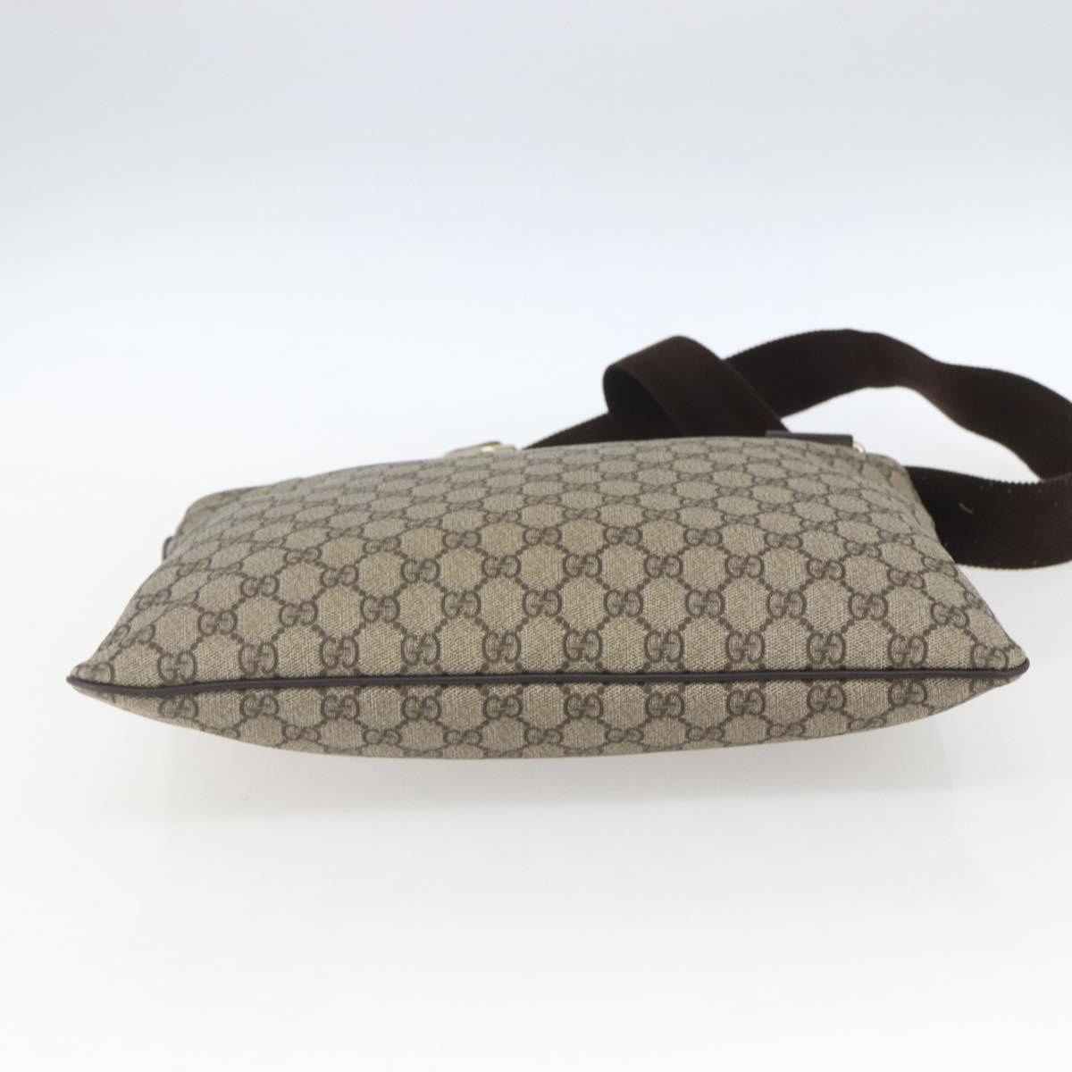 Gucci Zip Top Messenger Bag GG Coated Canvas, BEIGE, CANVAS, Shoulder bag