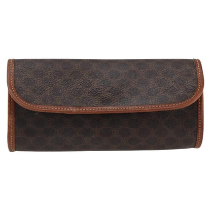 Celine Macadam Pochette Canvas and Leather, BROWN, CANVAS, Clutche & pouche