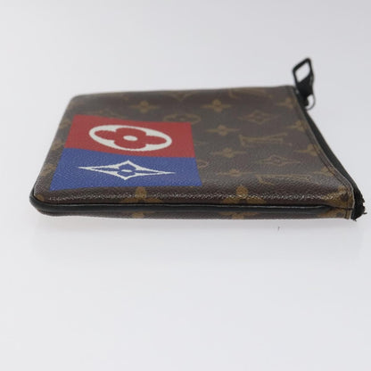 Louis Vuitton Zipped Pouch Limited Edition Logo Story Monogram Canvas, BROWN, CANVAS, Clutche & pouche