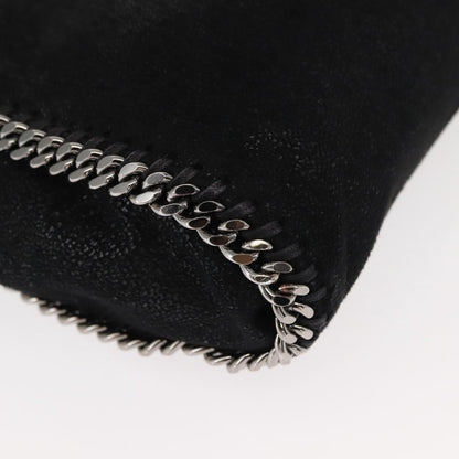 Stella McCartney Falabella Fold Over Bag Shaggy Deer, BLACK, SUEDE, Handbag
