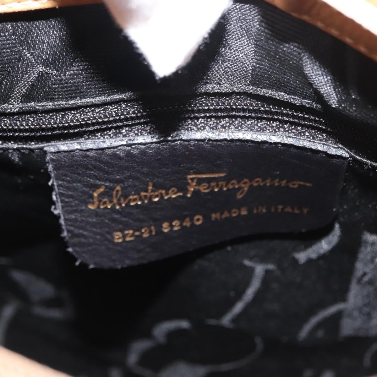 Salvatore Ferragamo Vintage Shoulder Bag Leather, BEIGE, LEATHER, Shoulder bag