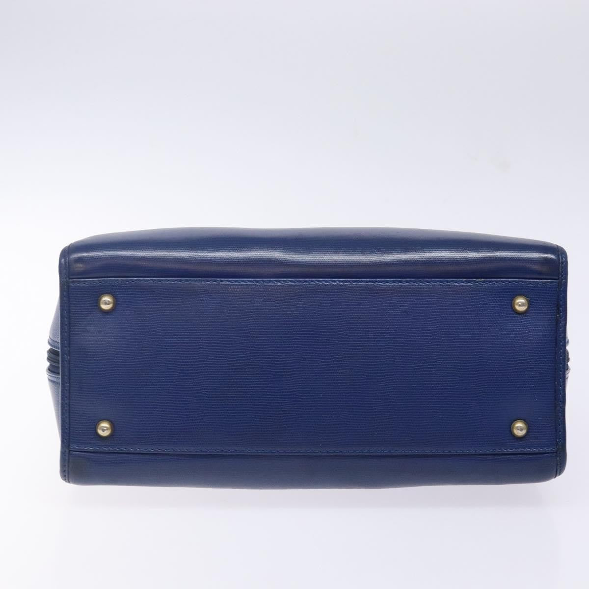 Celine Circle Logo Handbag Leather, BLUE, LEATHER, Handbag